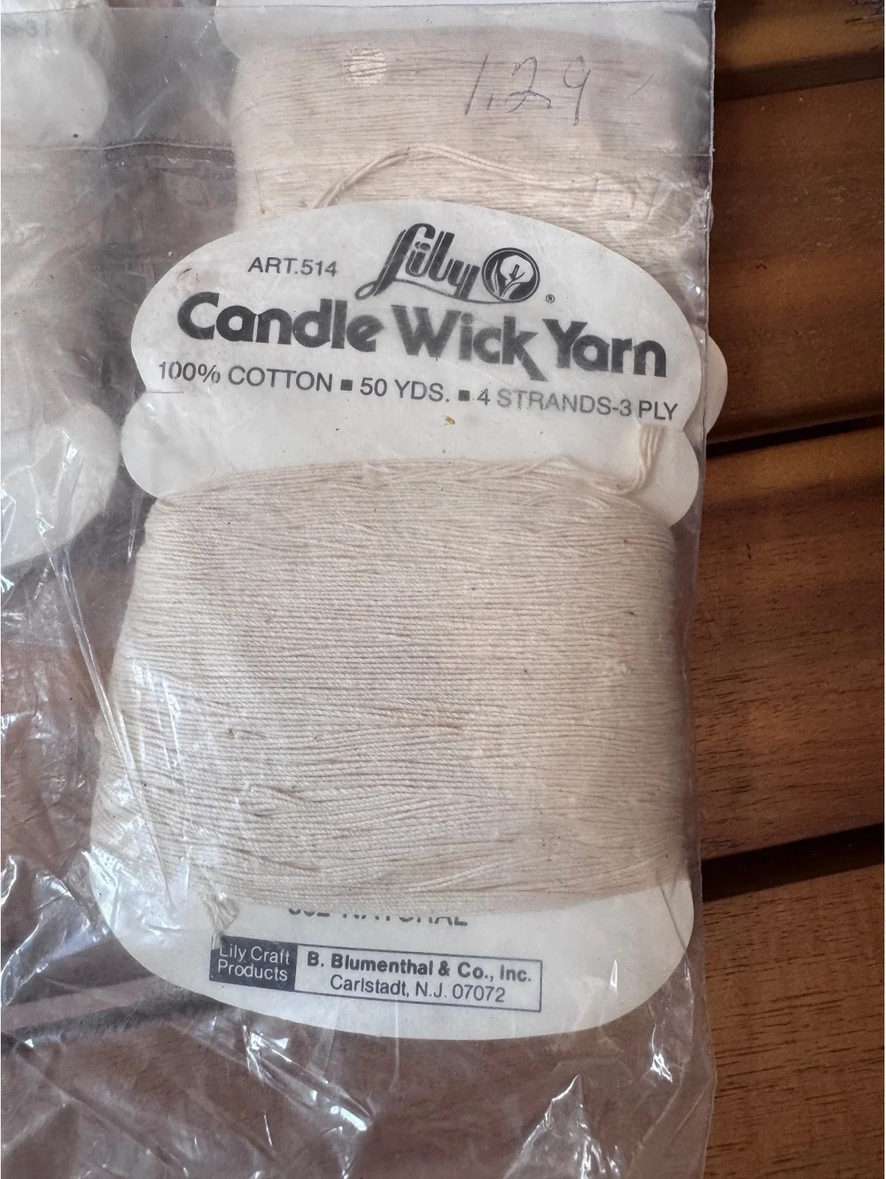 Vintage Lily Candle Wick Yarn Lot (8 Skeins) - 100% Cotton Crafting Thread